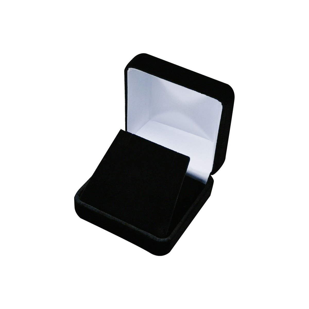 pendant box - Black Square Velvet Pendant Boxes - 12 Pack YP9-BK side view
