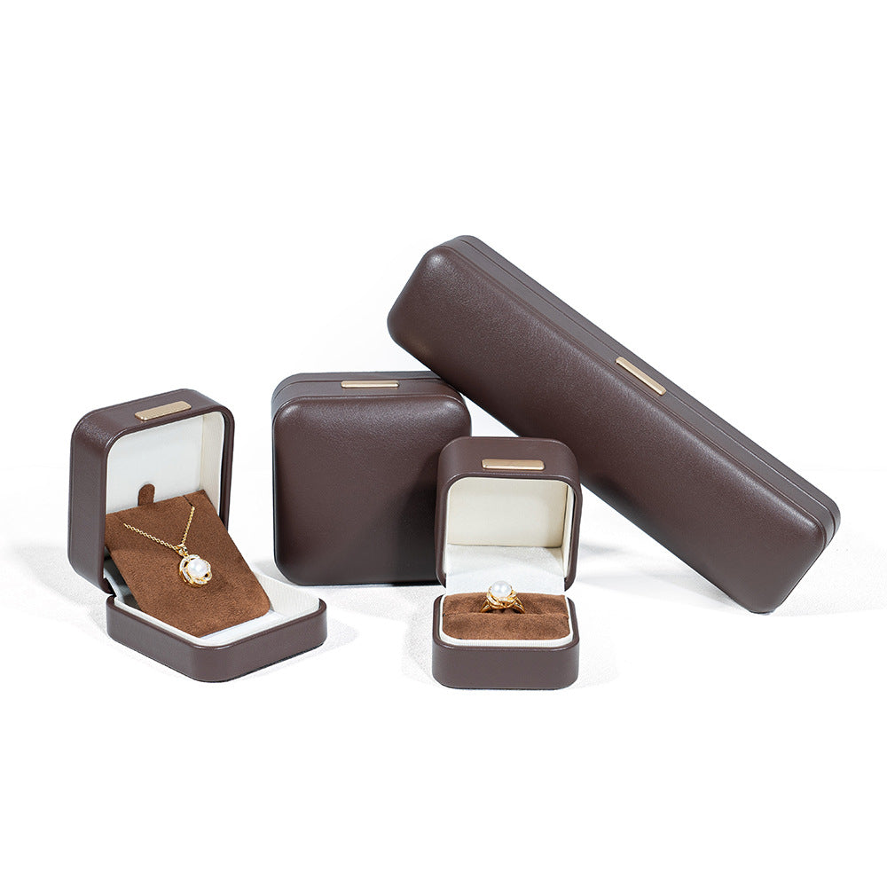 pendant box and bracelet box and necklace box - Brown PU Leather Box Bracelet Necklace Pendant C00218 product view 07