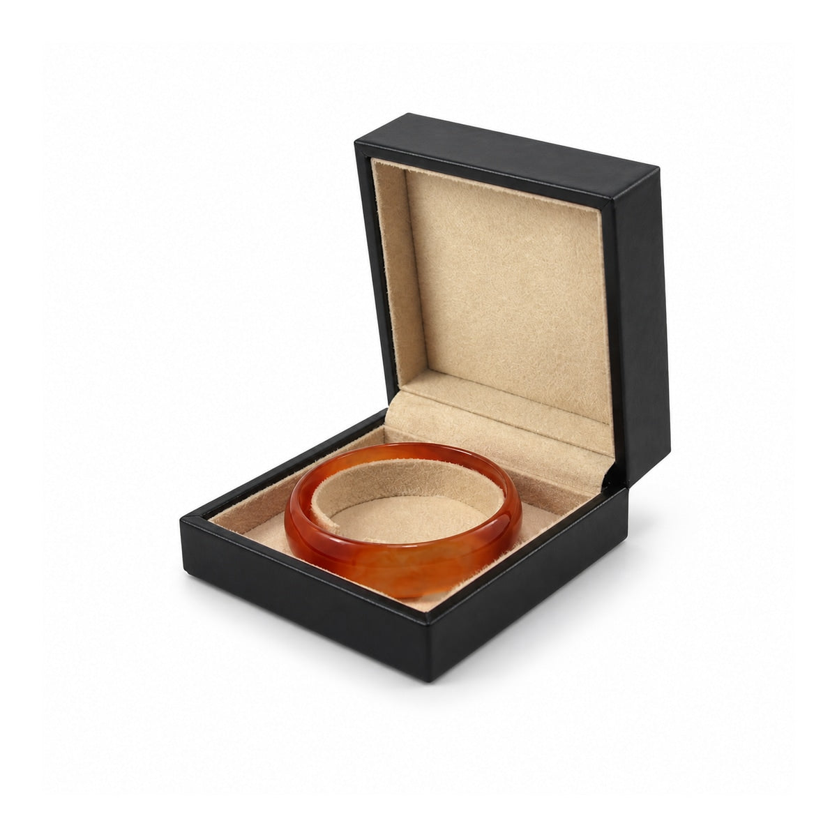 pendant box and bracelet box and necklace box - Black PU Leather Box Necklace Bracelet Pendant C00229 detail view