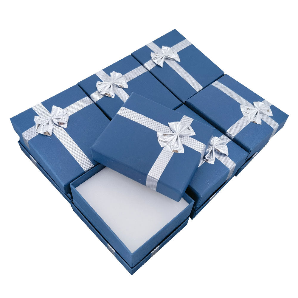 pendant box - 24-Piece Navy Blue Ribbon Paper Pendant Gift Boxes B0923-B side view