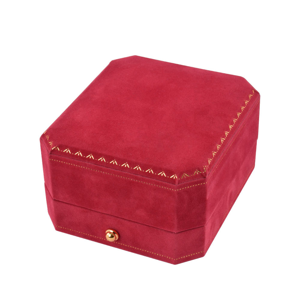 pendant box - Red Octagonal Velvet Pendant Boxes - 12 Pack V17-P1 R BK-12Pcs open view