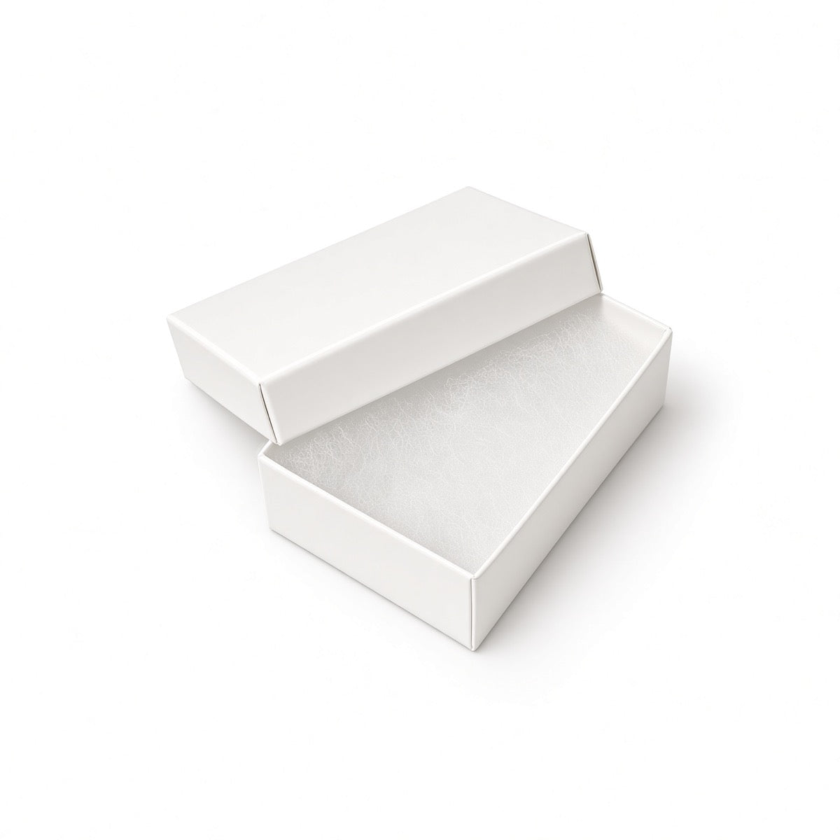 pendant box - White Glossy Medium Pendant Cotton-Filled Jewelry Box 100-Piece Pack BX2832WG front view