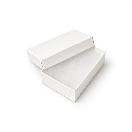 pendant box - White Glossy Medium Pendant Cotton-Filled Jewelry Box 100-Piece Pack BX2832WG front view