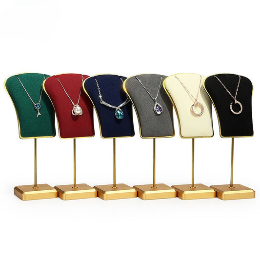pendant display and necklace display - Microfiber Necklace Pendant Display Stand C01320 front view