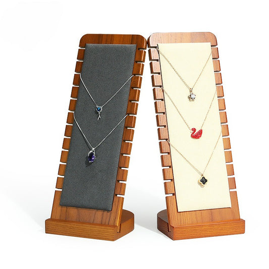 pendant display and necklace display - Wood Display Stand Necklace Pendant C01017 front view