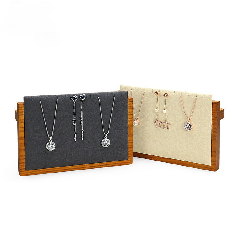 pendant display and necklace display - Wood Necklace Pendant Display Tray C00768 front view