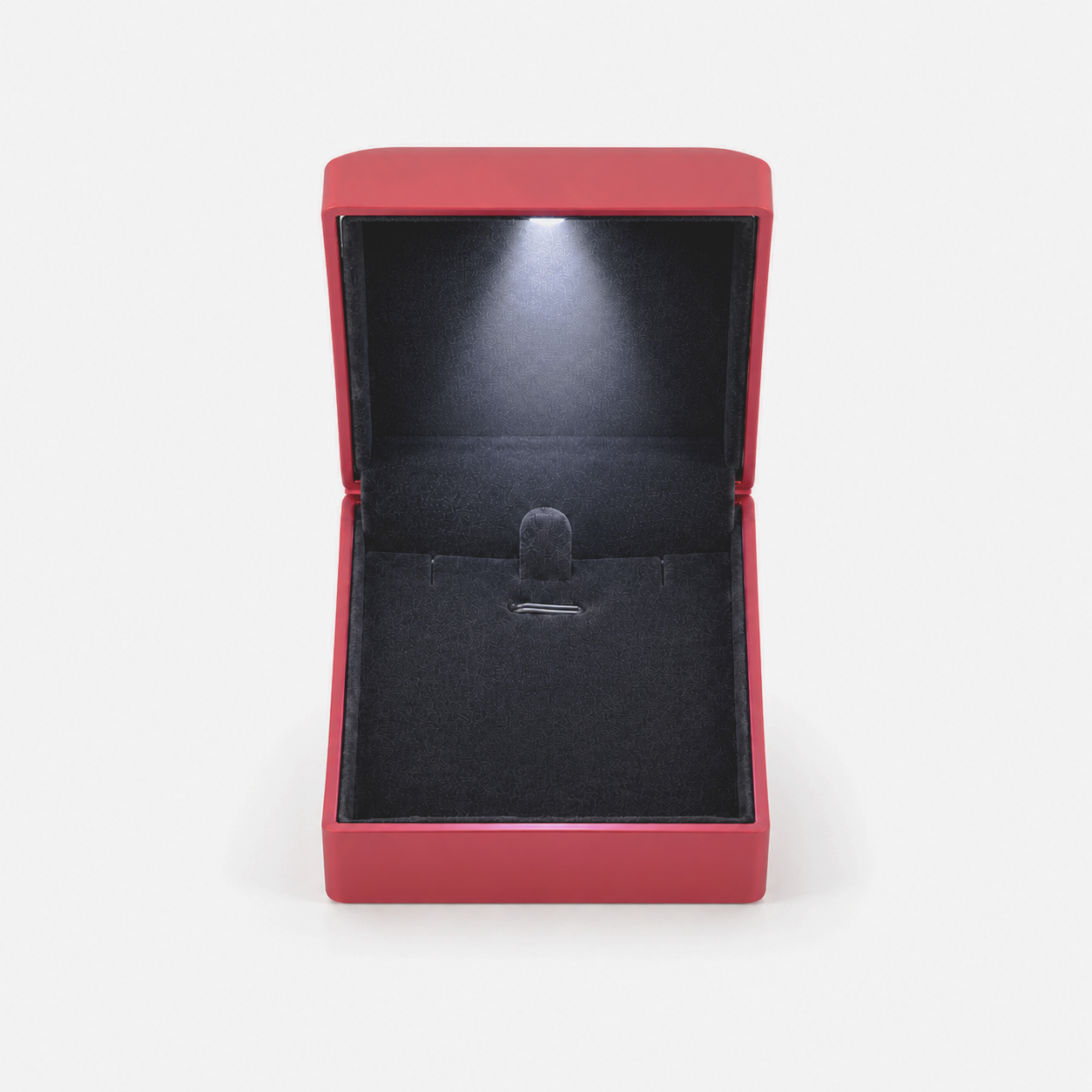 Red LED Pendant Box with Black Display Interior | Jeweller Buy