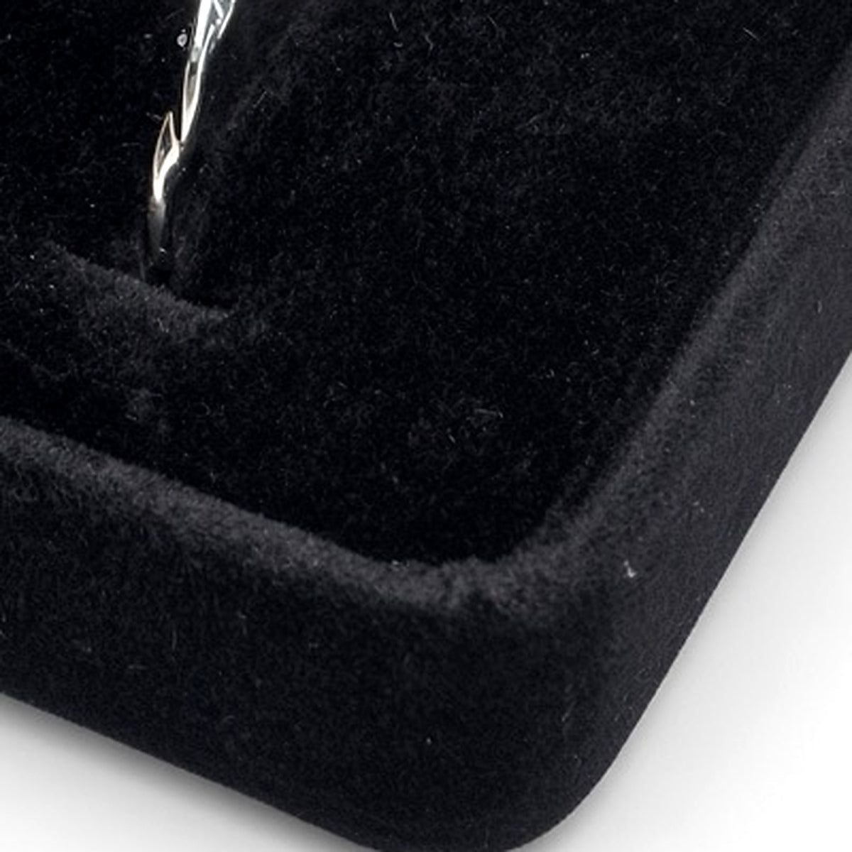 ring box - 20PCS Black Velvet Ring Boxes Bulk Pack V37R-BK side view