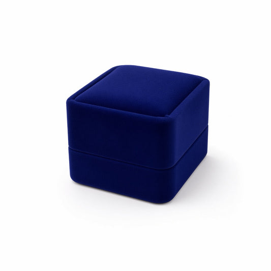 ring box - 20PCS Blue Velvet Ring Box for Proposal V37R-B open view