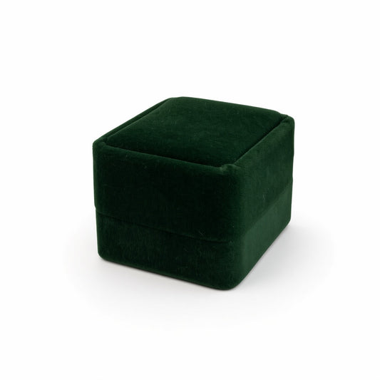 ring box - 20PCS Green Wholesale Velvet Ring Boxes V37R-G open view
