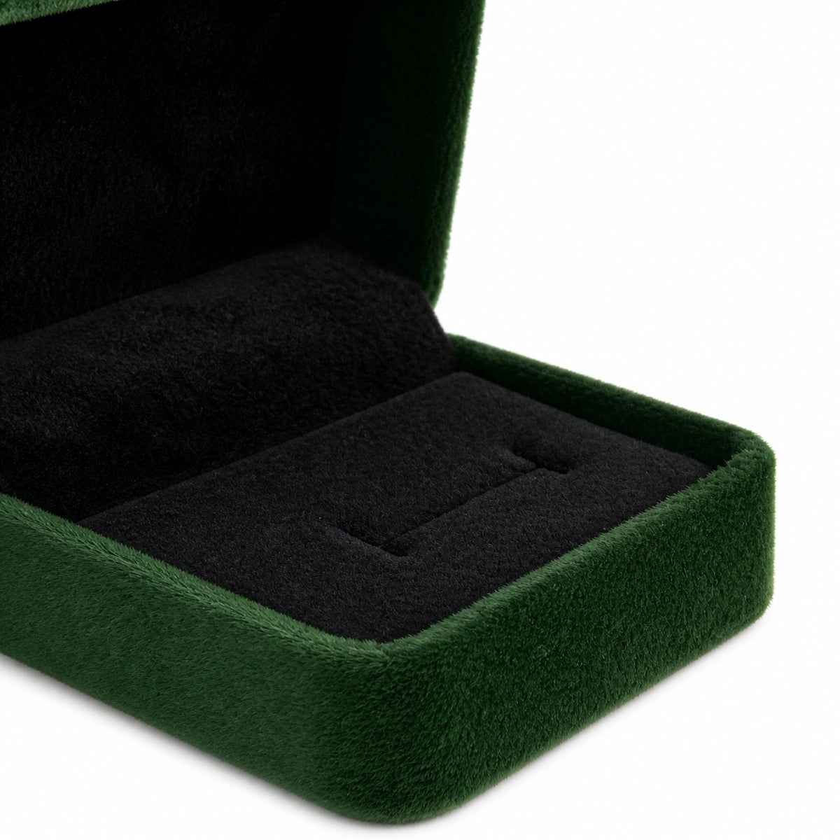 ring box - 20PCS Green Wholesale Velvet Ring Boxes V37R-G side view