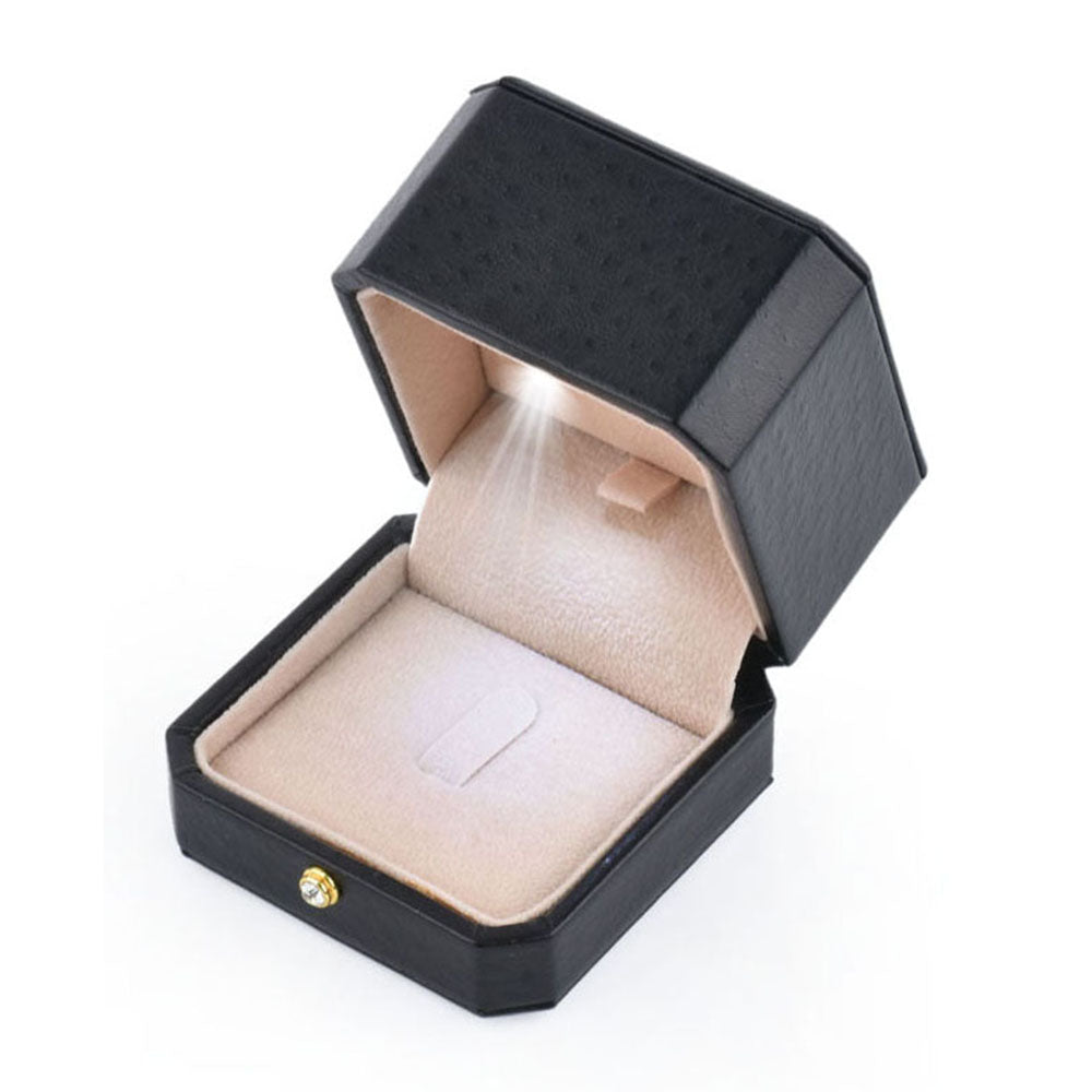 ring box - 12pcs Black Ring Boxes Display Box LB04R-BK W BK front view