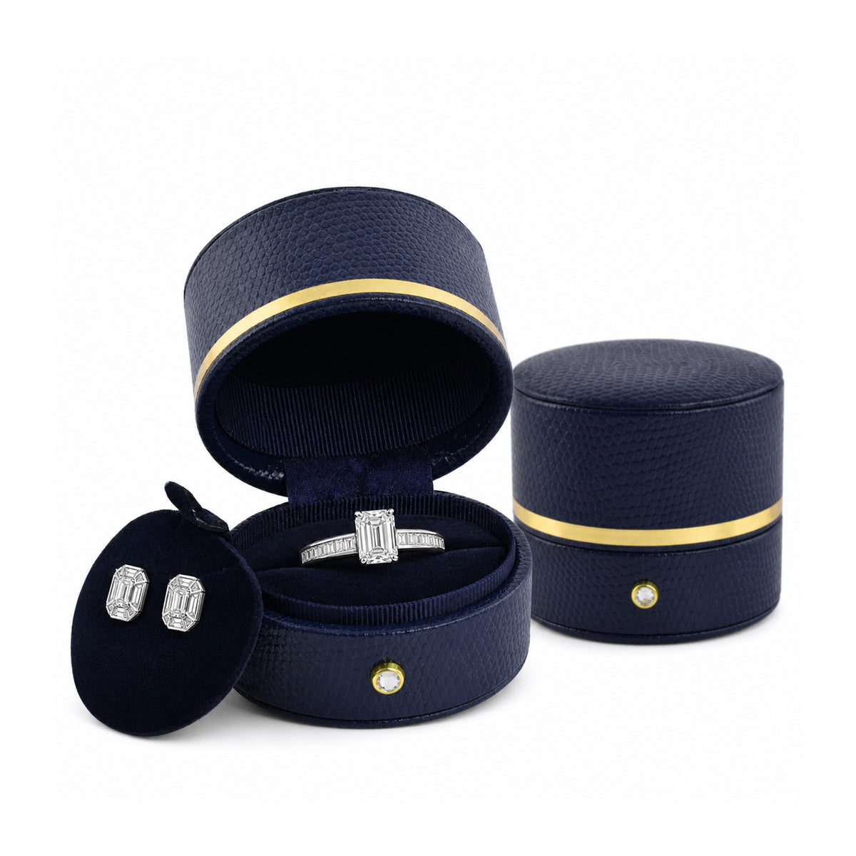 ring box - 6pcs Blue Ring Boxes L022R-B detail view