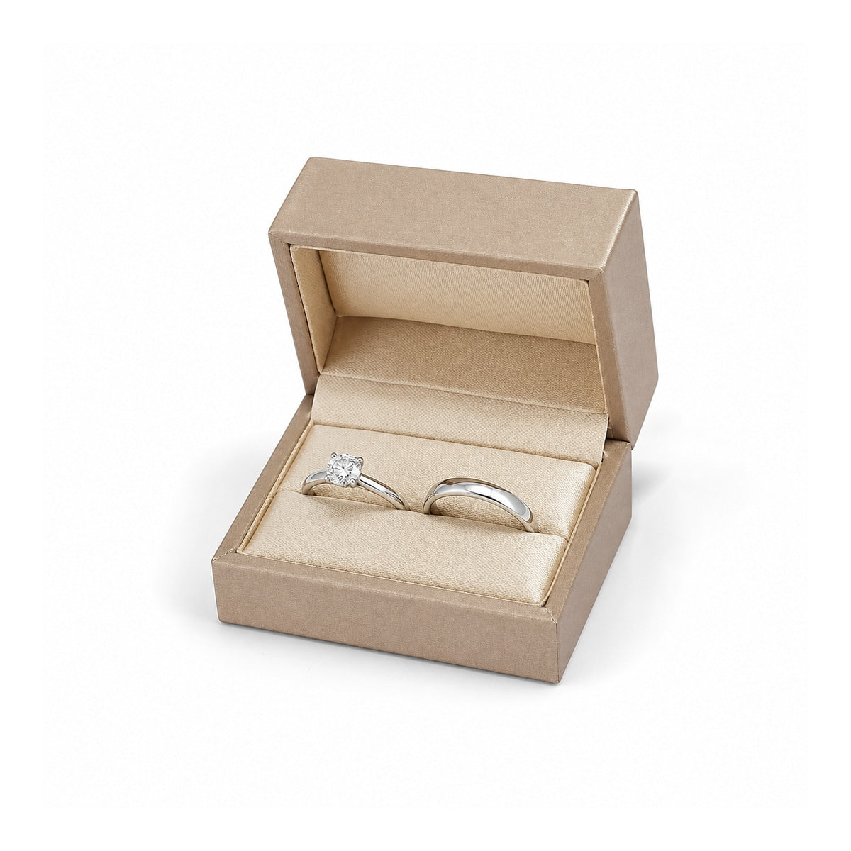 ring box and earring box and bracelet box - Green Champagne Leather Box Ring Earrings Bracelet C00335 product view 08