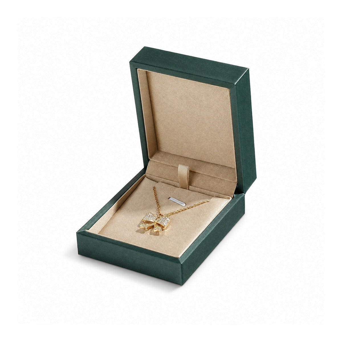 ring box and earring box and bracelet box - Green Champagne Leather Box Ring Earrings Bracelet C00335 product view 09