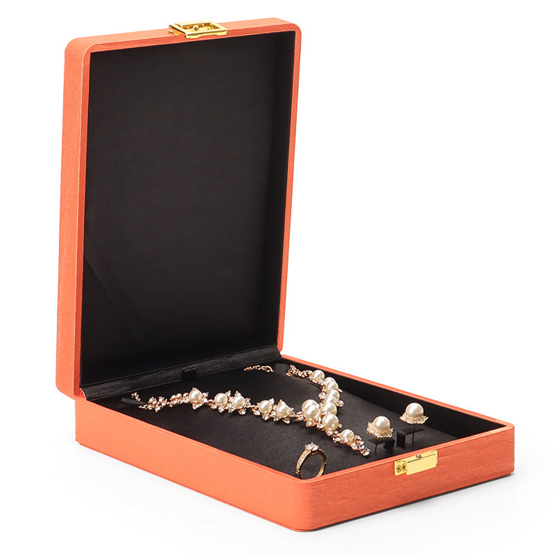 ring box and earring box and necklace box - Black Metal Box Ring Earrings Necklace C00284 product view 05