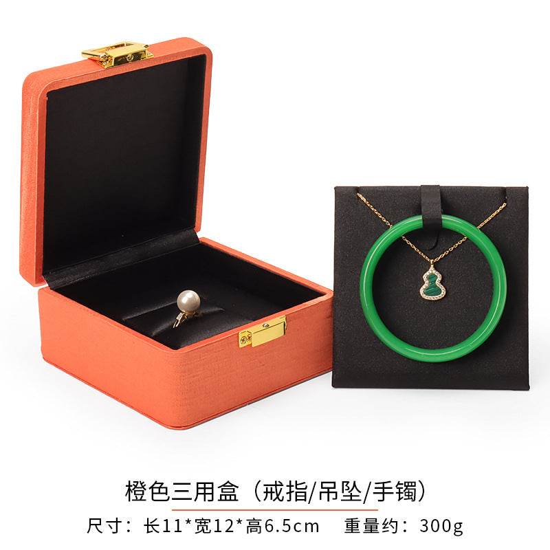 ring box and earring box and necklace box - Black Metal Box Ring Earrings Necklace C00284 product view 07