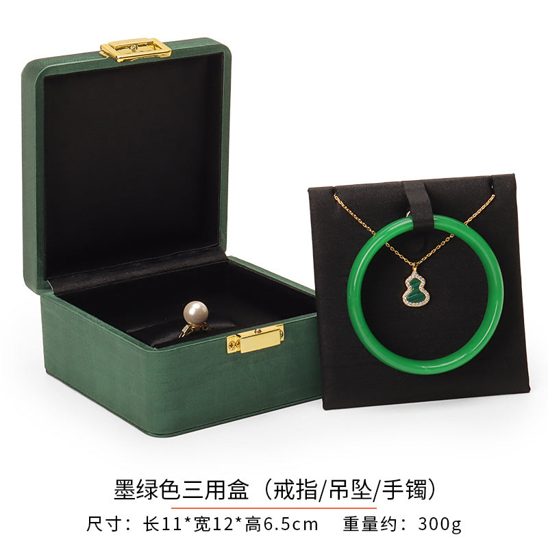 ring box and earring box and necklace box - Black Metal Box Ring Earrings Necklace C00284 product view 12