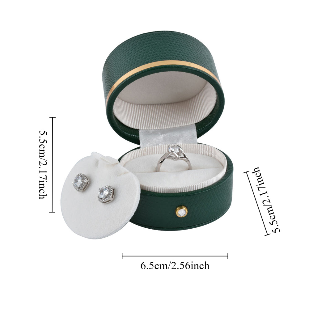 ring box - 6pcs Green Ring Boxes L022R-G side view