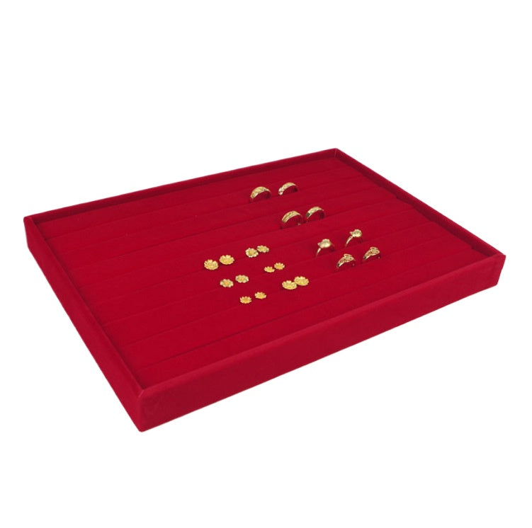 ring box and necklace box - Red Gold Tray Box Necklace Ring C00016 side view