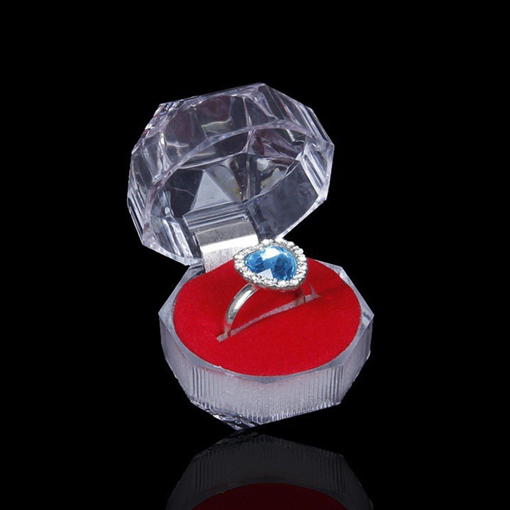 ring box - Red Transparent Acrylic Ring Box front view
