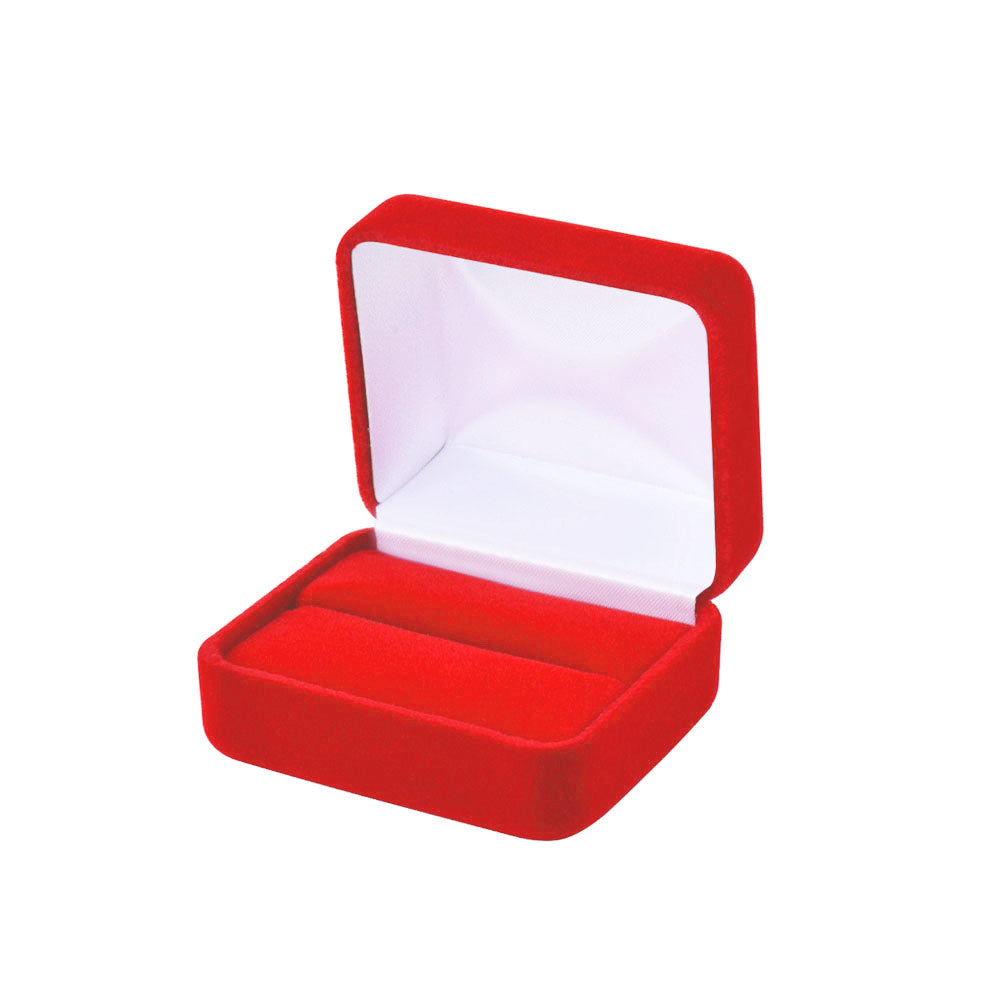 ring box - Red Velvet Double Ring Boxes - 12 Pack YR5-RD side view