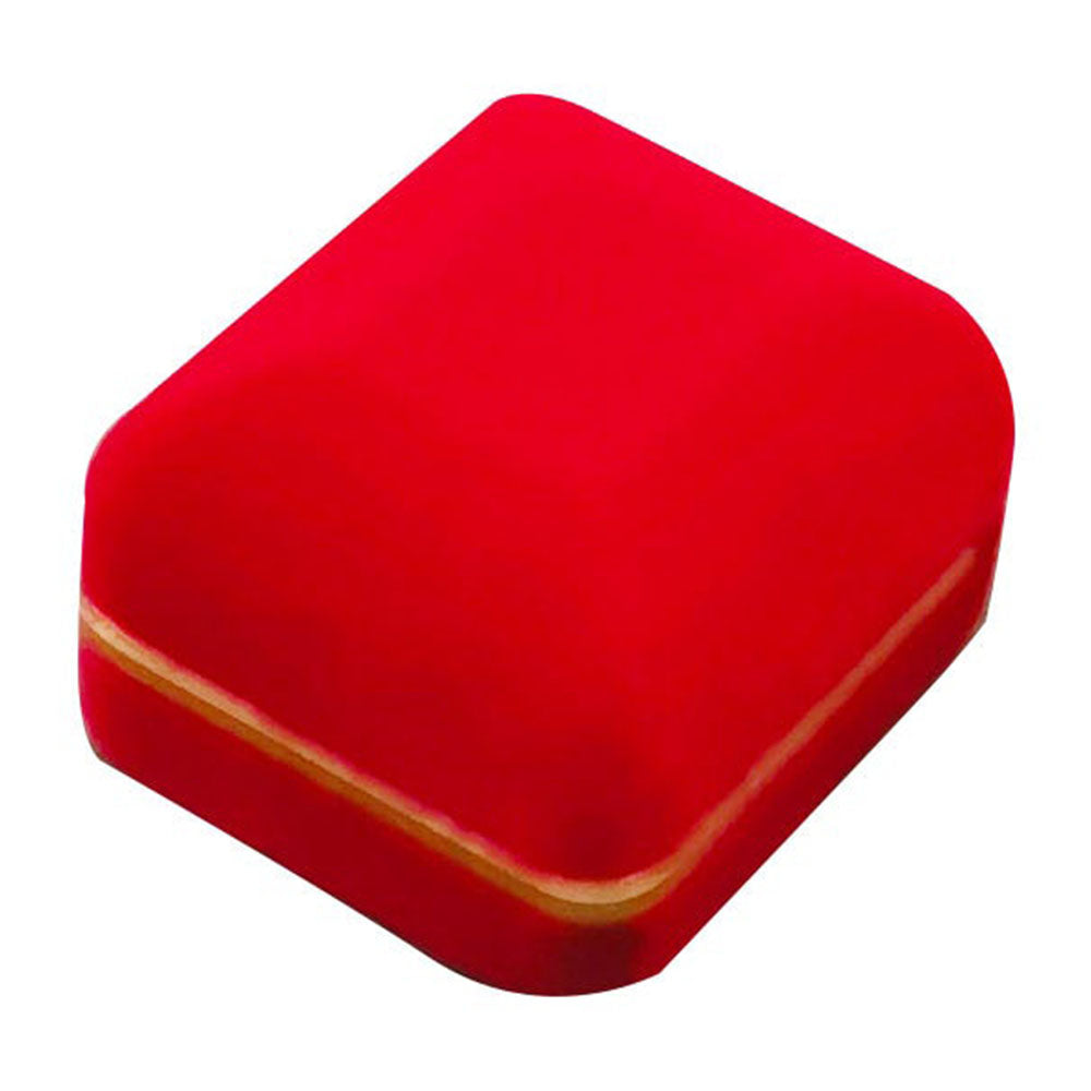 ring box - Red Velvet Single Ring Boxes with Gold Trim - 12 Pack SR3-RD open view