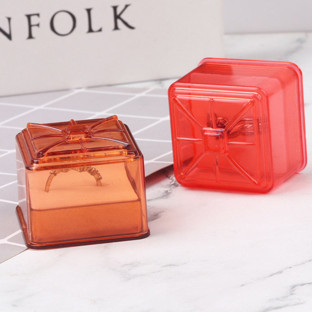 ring box - Transparent Acrylic Ring Box side view
