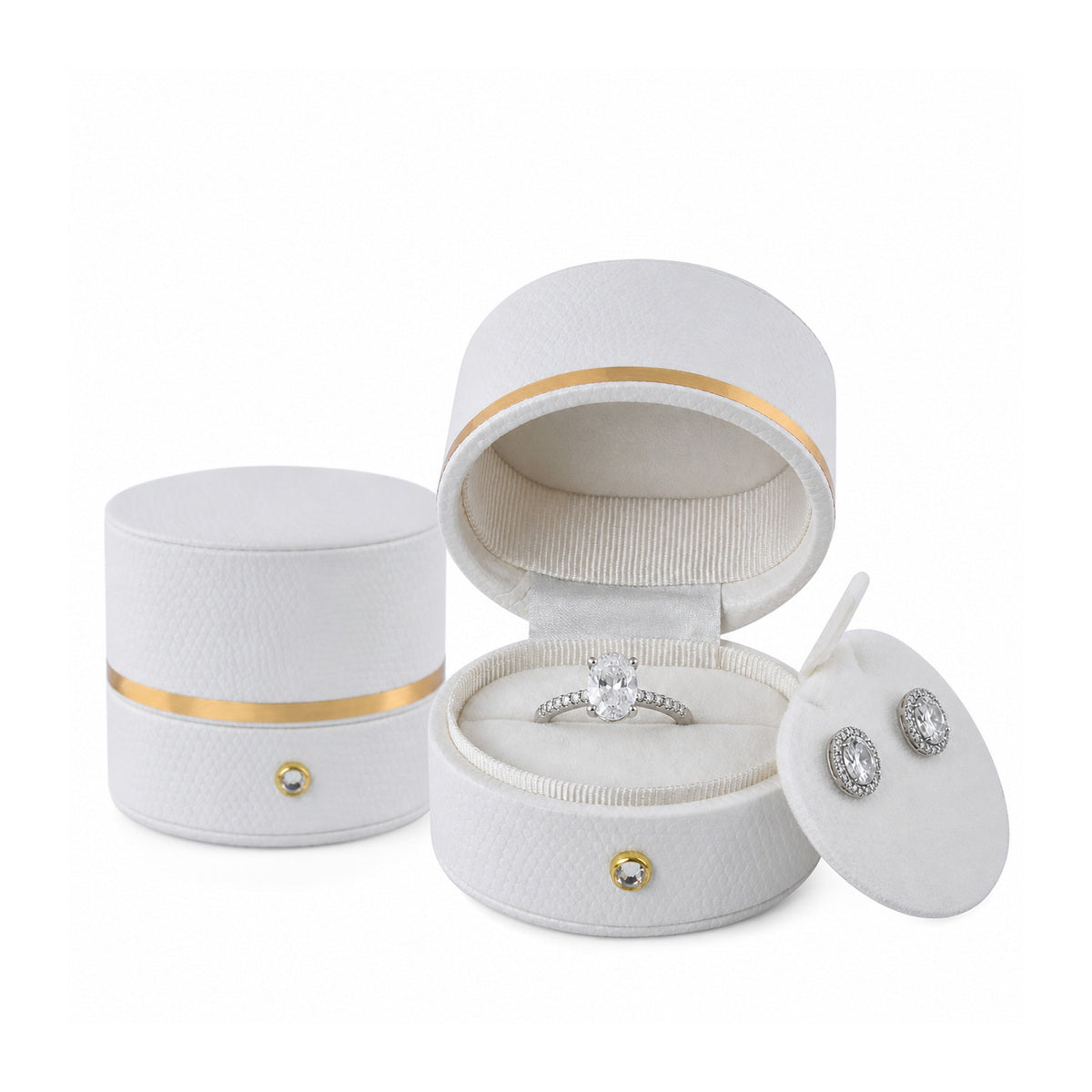 ring box - 6pcs White Ring Boxes L022R-W detail view