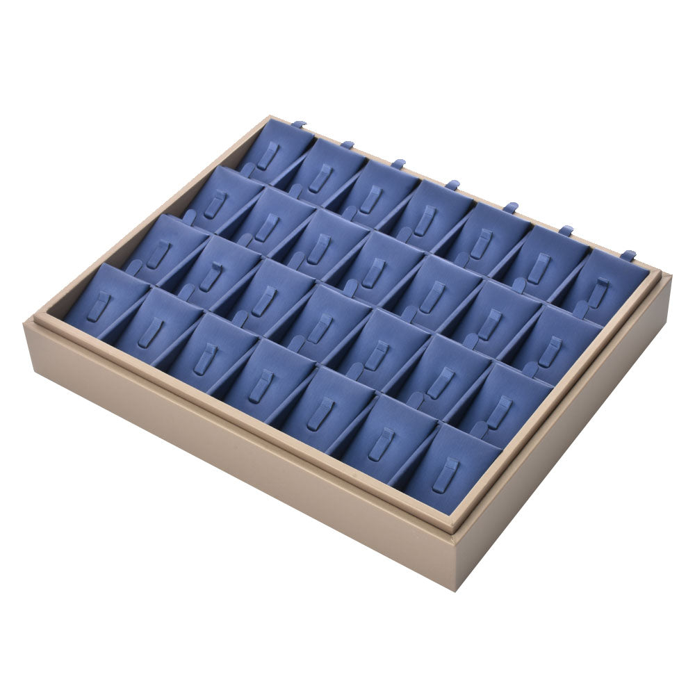 ring display and bracelet display - 28 Gray PU Display Ring Tray Bracelet T002-R PU-G detail view