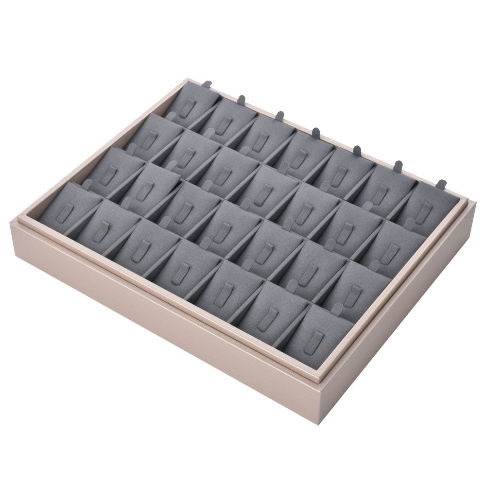 ring display and bracelet display - 28 Gray PU Display Ring Tray Bracelet T002-R PU-G product view 06