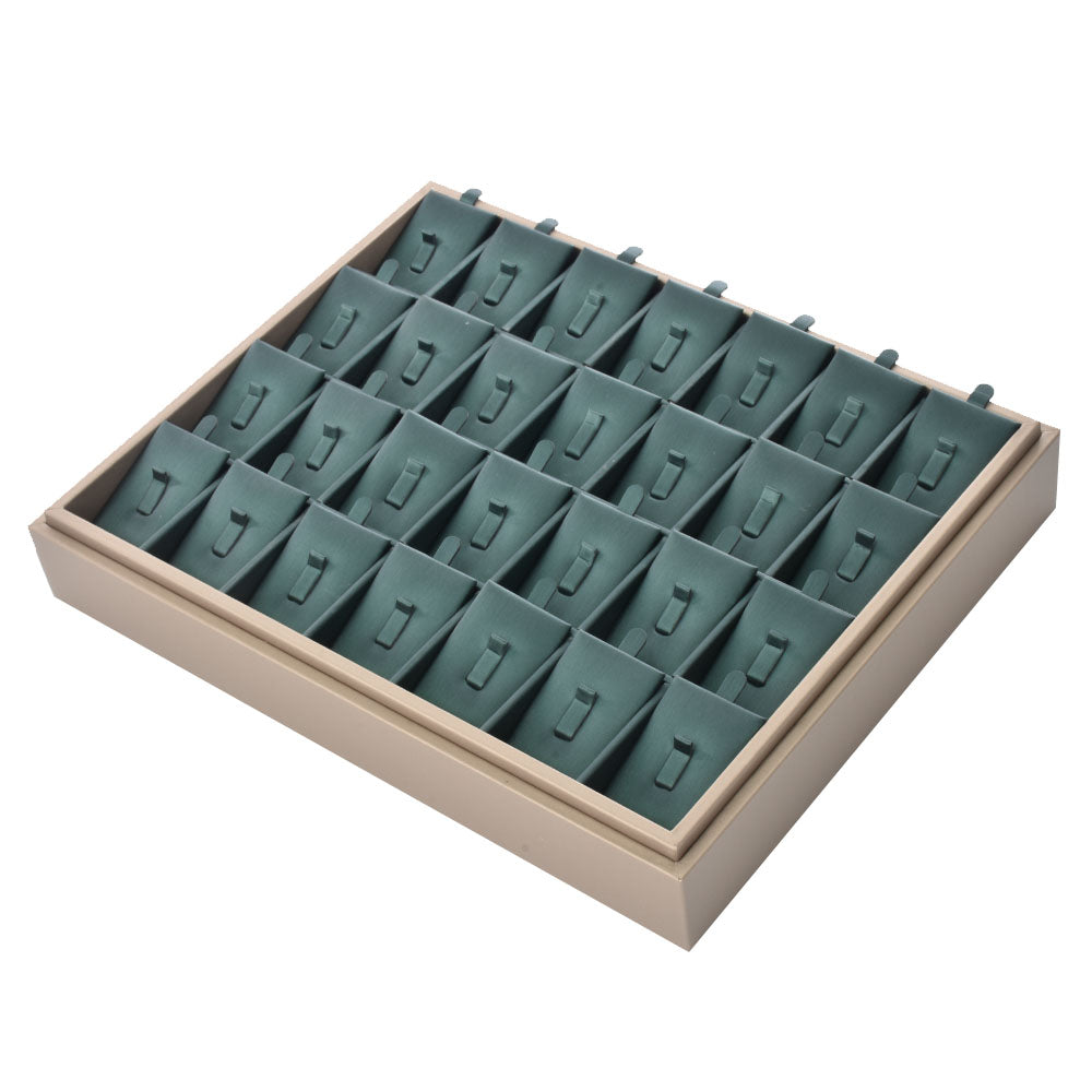 ring display and bracelet display - 28 Gray PU Display Ring Tray Bracelet T002-R PU-G side view