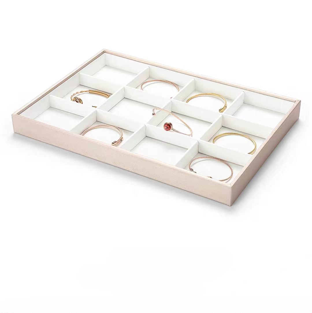 ring display and bracelet display and necklace display - Leather Tray Necklace Ring Bracelet DC0002 side view