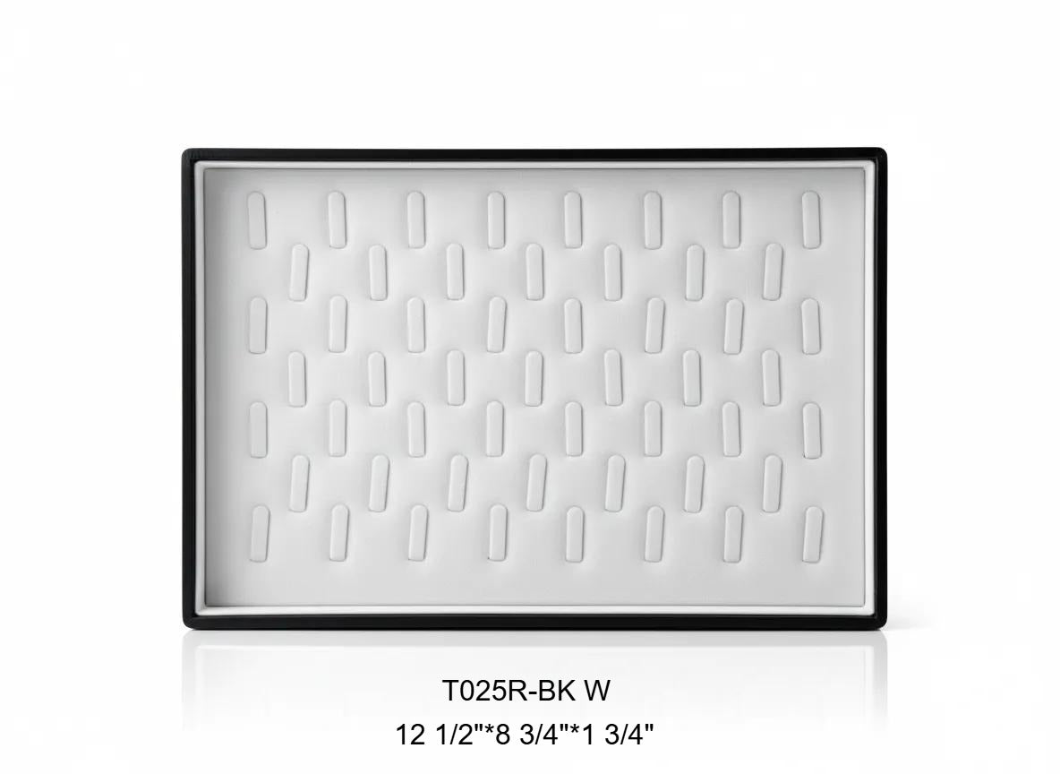 ring display and bracelet display - 53 Gray PU Ring Display Trays Bracelet T002-R PU-G front view