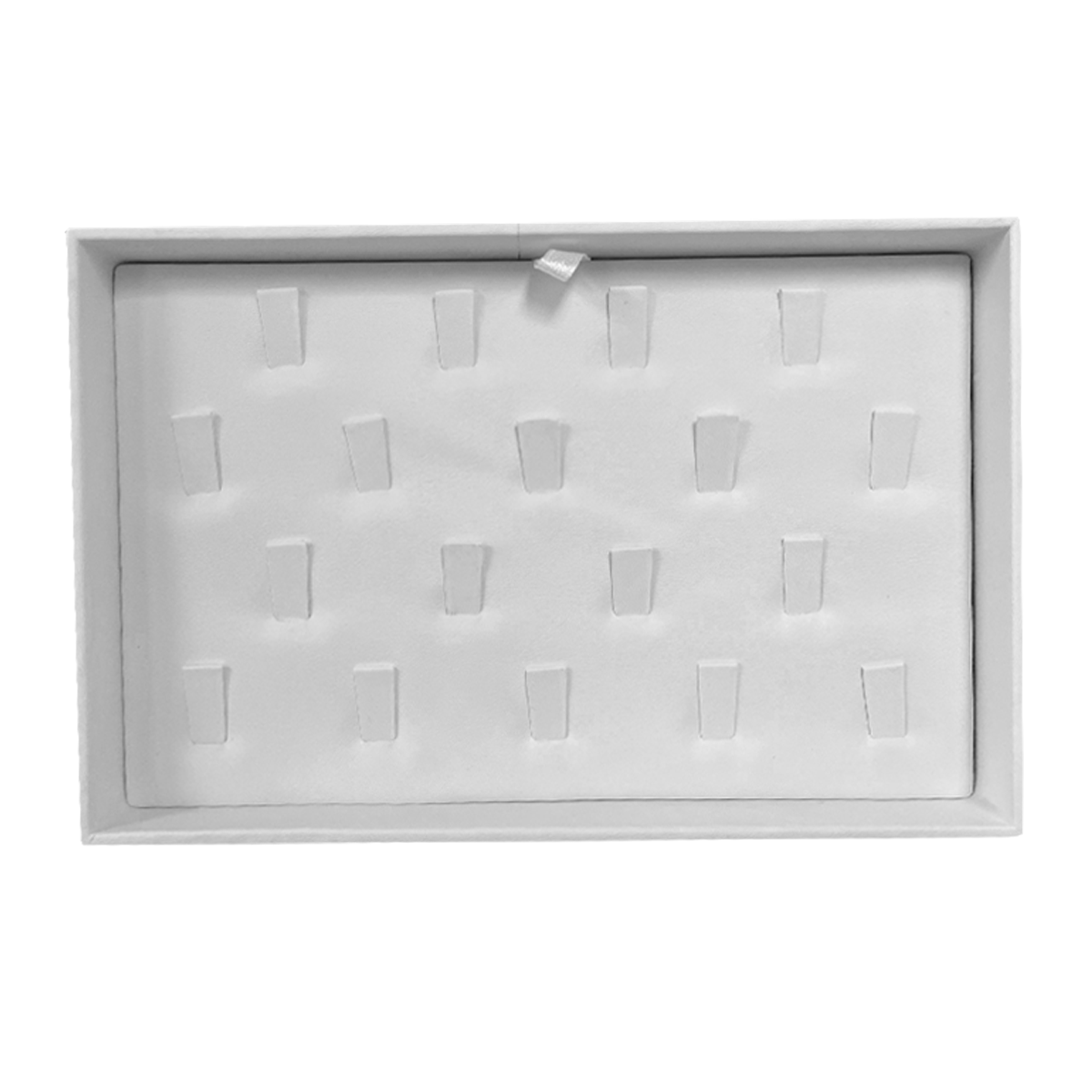 ring display and bracelet display and watch display - 18 Gray Ring Trays Bracelet Watch T024R18-W front view
