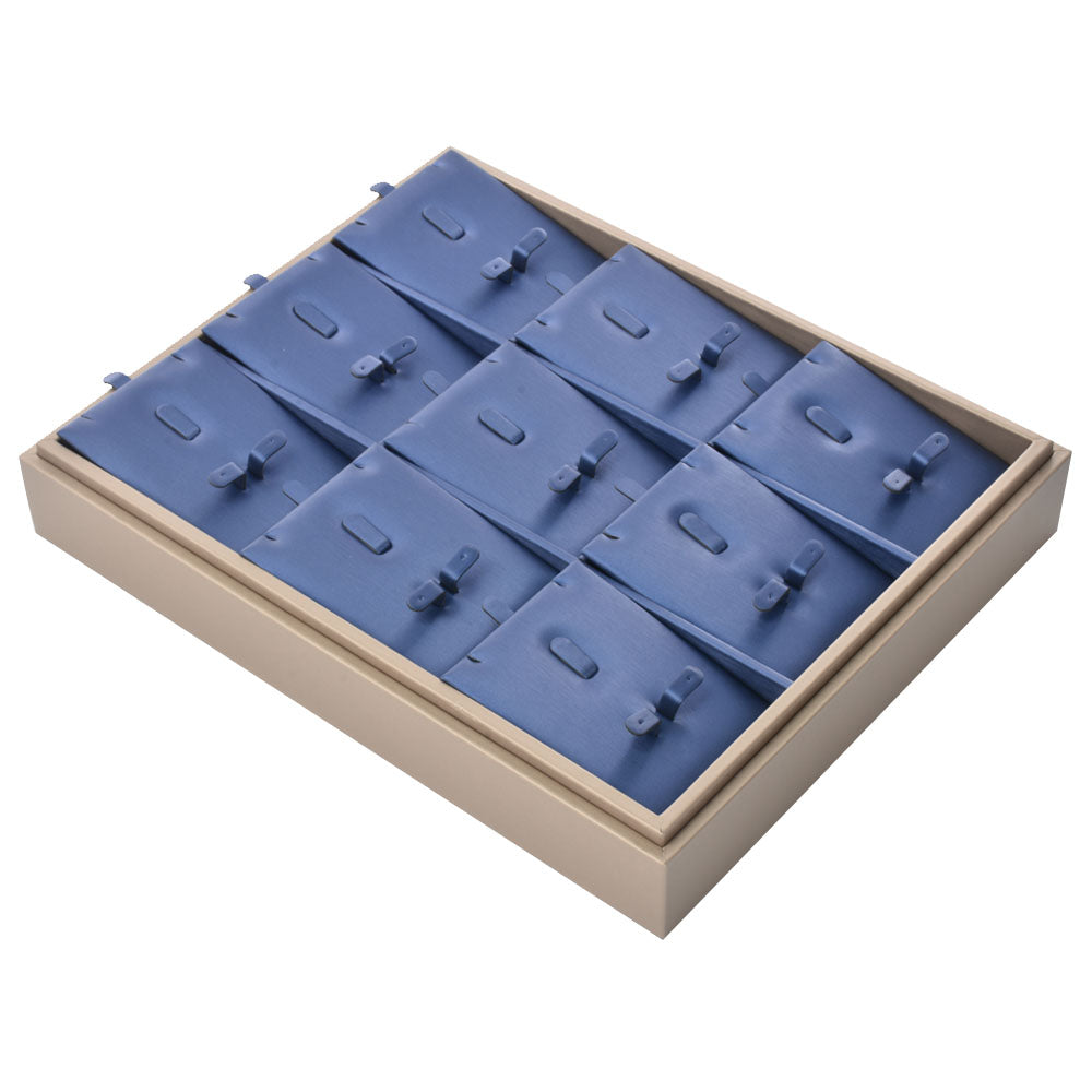 ring display and earring display - 12 Gray PU Display Earring Ring Tray T002-E2 PU-G detail view