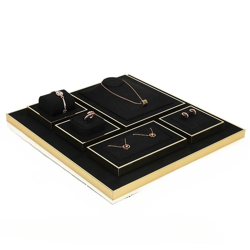 ring display and earring display and necklace display - Black Microfiber Display Necklace Ring Earring C01190 product view 11