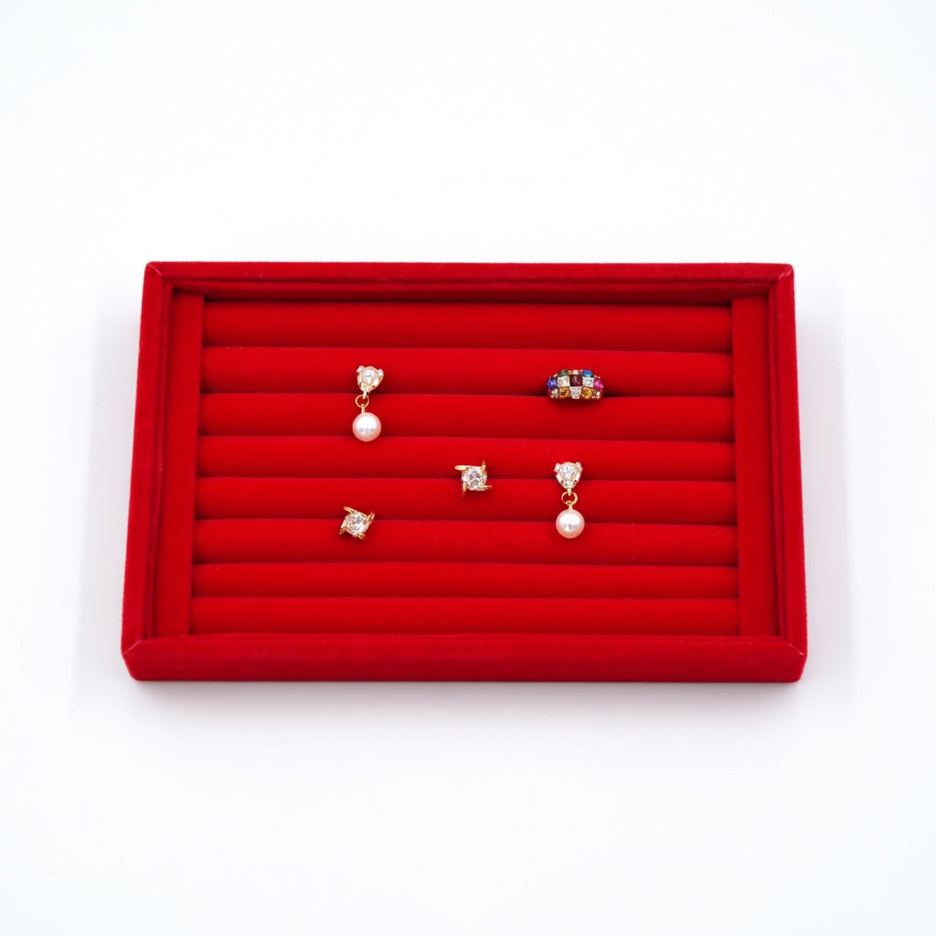 ring display and earring display - Velvet Ring Earring Tray Display product view 06