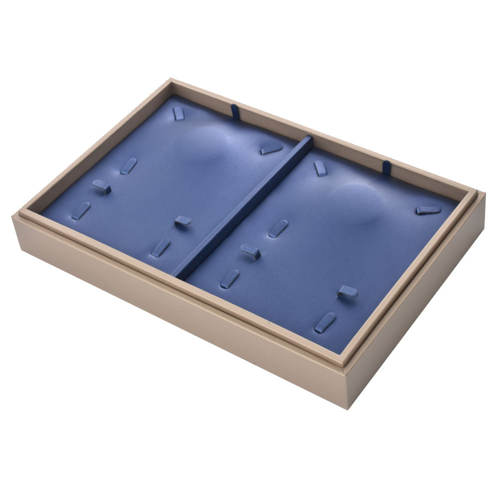 ring display and necklace display - 28 Gray PU Display Necklace Tray Ring T002-N PU-G product view 05