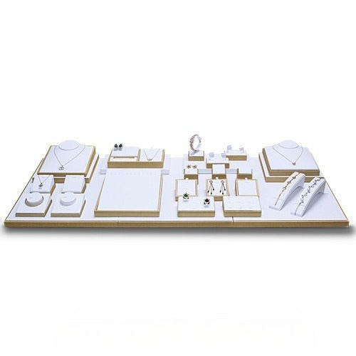 ring display and necklace display - Gold White Display Necklace Ring Stand C00713 product view 05
