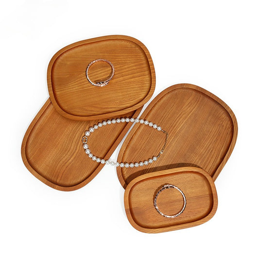 ring display and necklace display - Wood Display Tray Necklace Ring C01087 front view