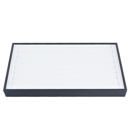 ring display - White PU Leather Ring Tray Display T001-R PU-W open view