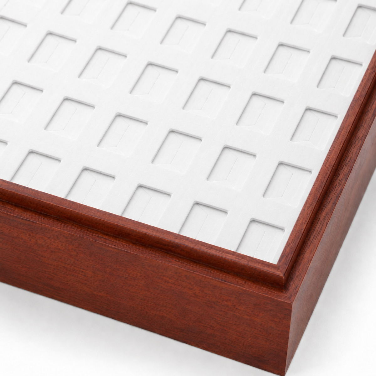 ring display - Wooden 120-Slot Ring Display Tray with White Insert Jewelry Organizer T025R120-W product view 05