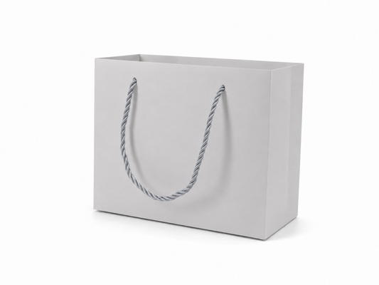 white medium landscape paper gift tote bag with rope handles, 24 pack