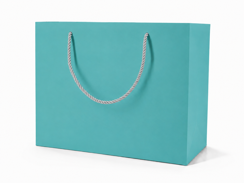 Tiffany Blue extra-large landscape paper gift tote bag with rope handles, 24 pack
