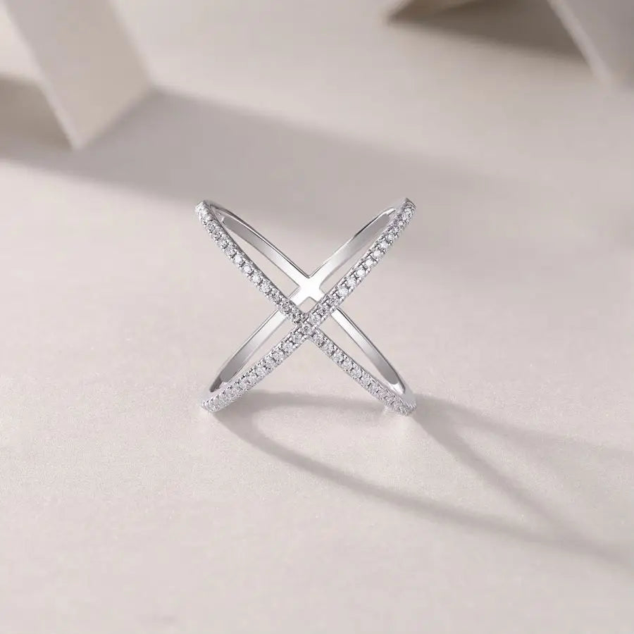 sterling silver jewelry - Silver Ring SLM0100R-White-6 side view