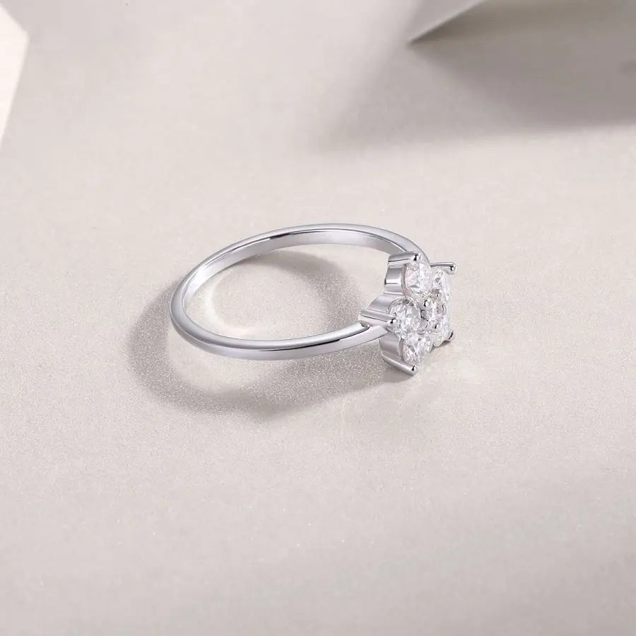 sterling silver jewelry - White Gold Ring SLM0094R-White-6 detail view