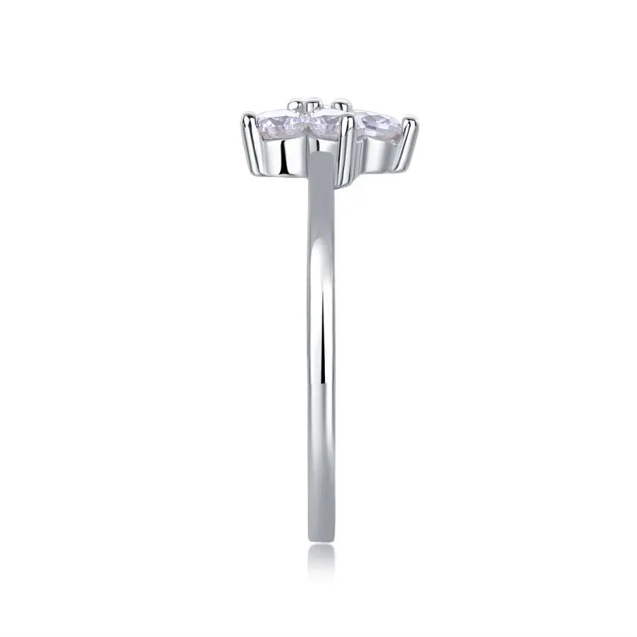 sterling silver jewelry - White Gold Ring SLM0094R-White-6 open view
