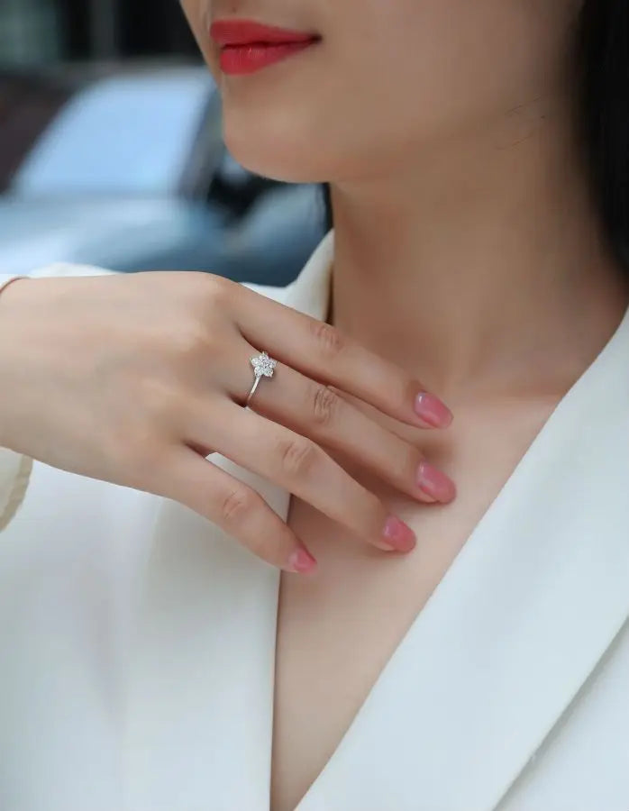 sterling silver jewelry - White Gold Ring SLM0094R-White-6 product view 05