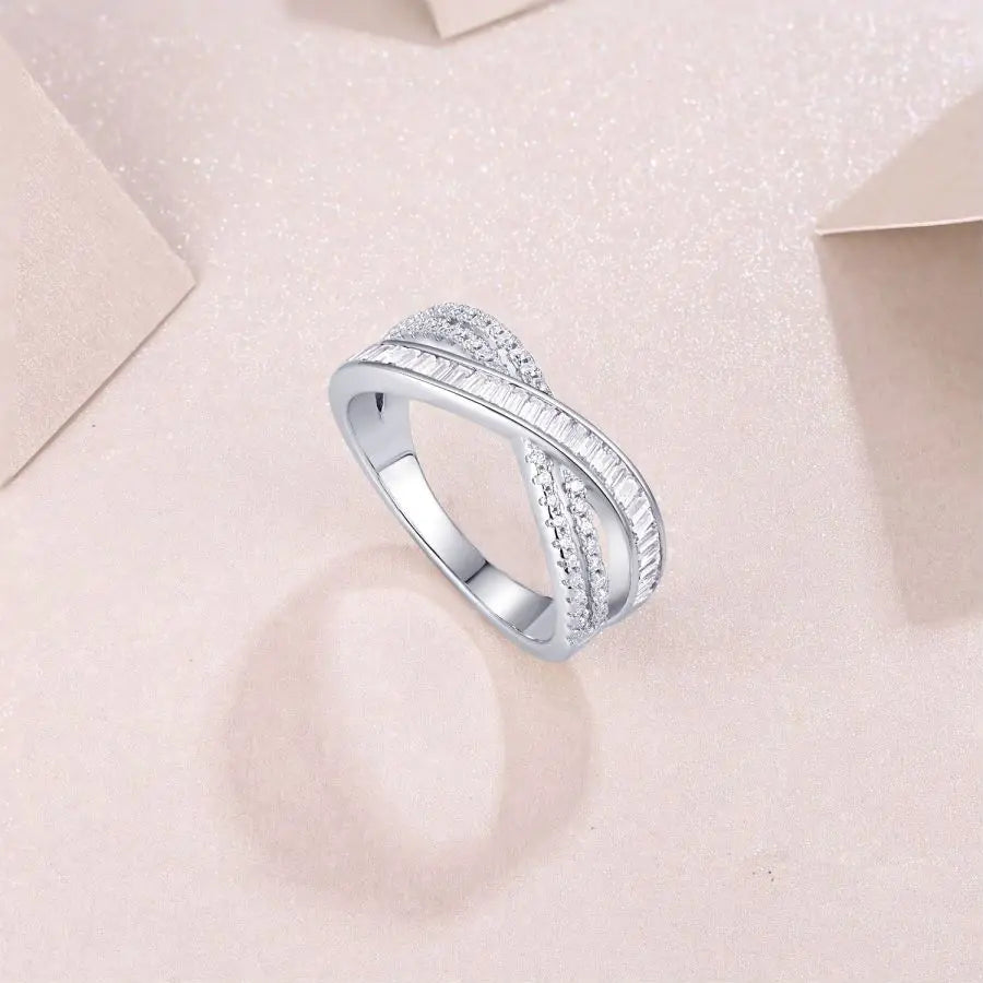 sterling silver jewelry - 925 Silver Silver Jewelry SLM0102R-White-6 detail view